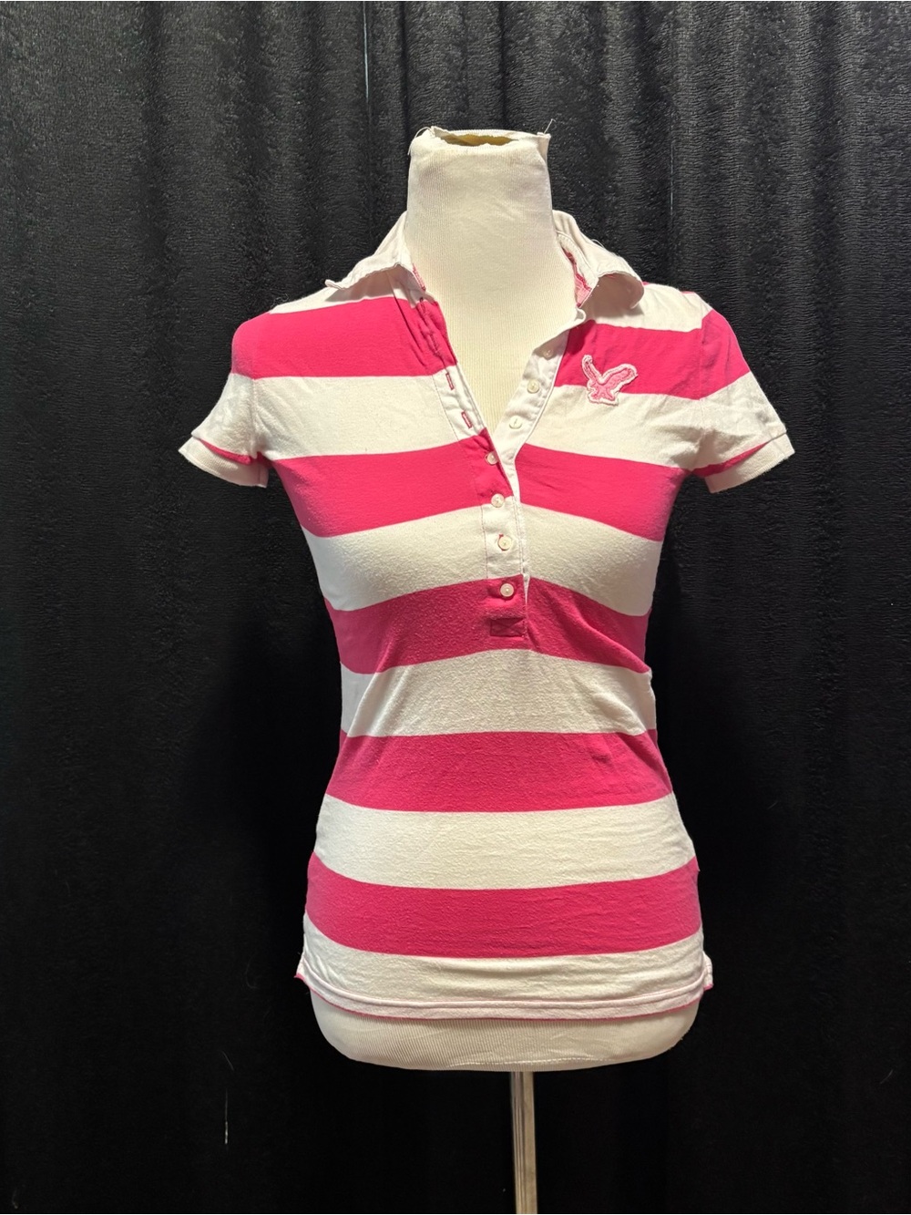 Vintage y2k American Eagle polo striped top size XS